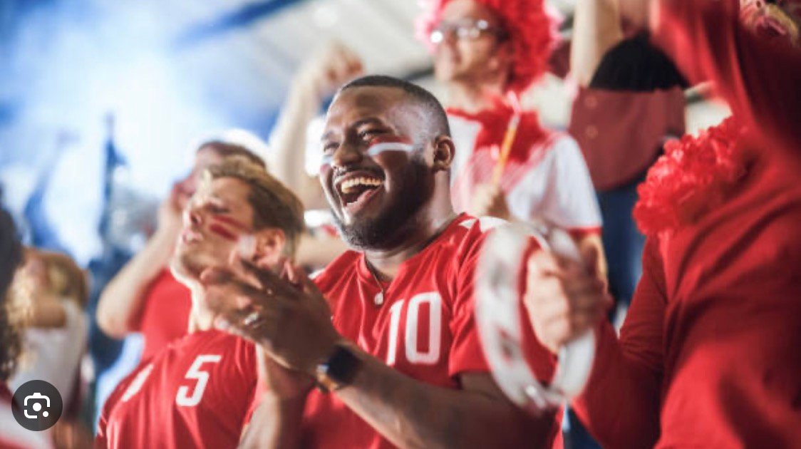 Sports fans cheering